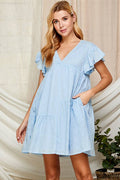 Baby Doll Dress with V Neckline