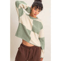Crew Neck Checkered Sweater