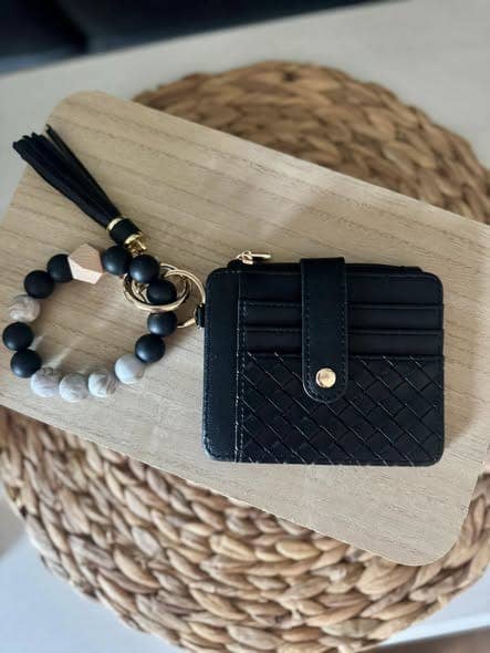 Quilted Nina Beaded Keychain Wallet