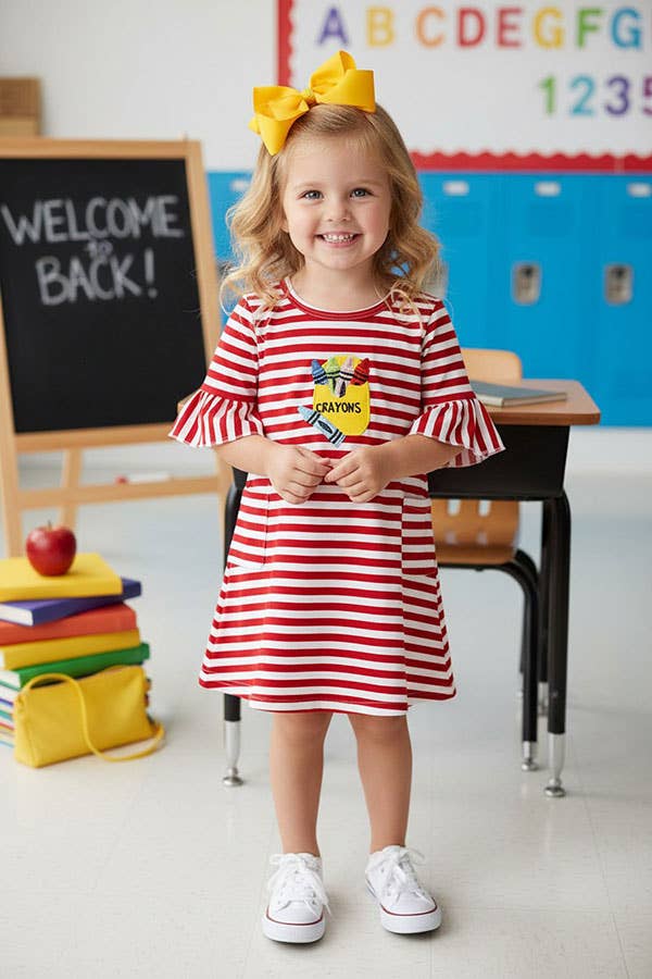 Back to school crayons dress