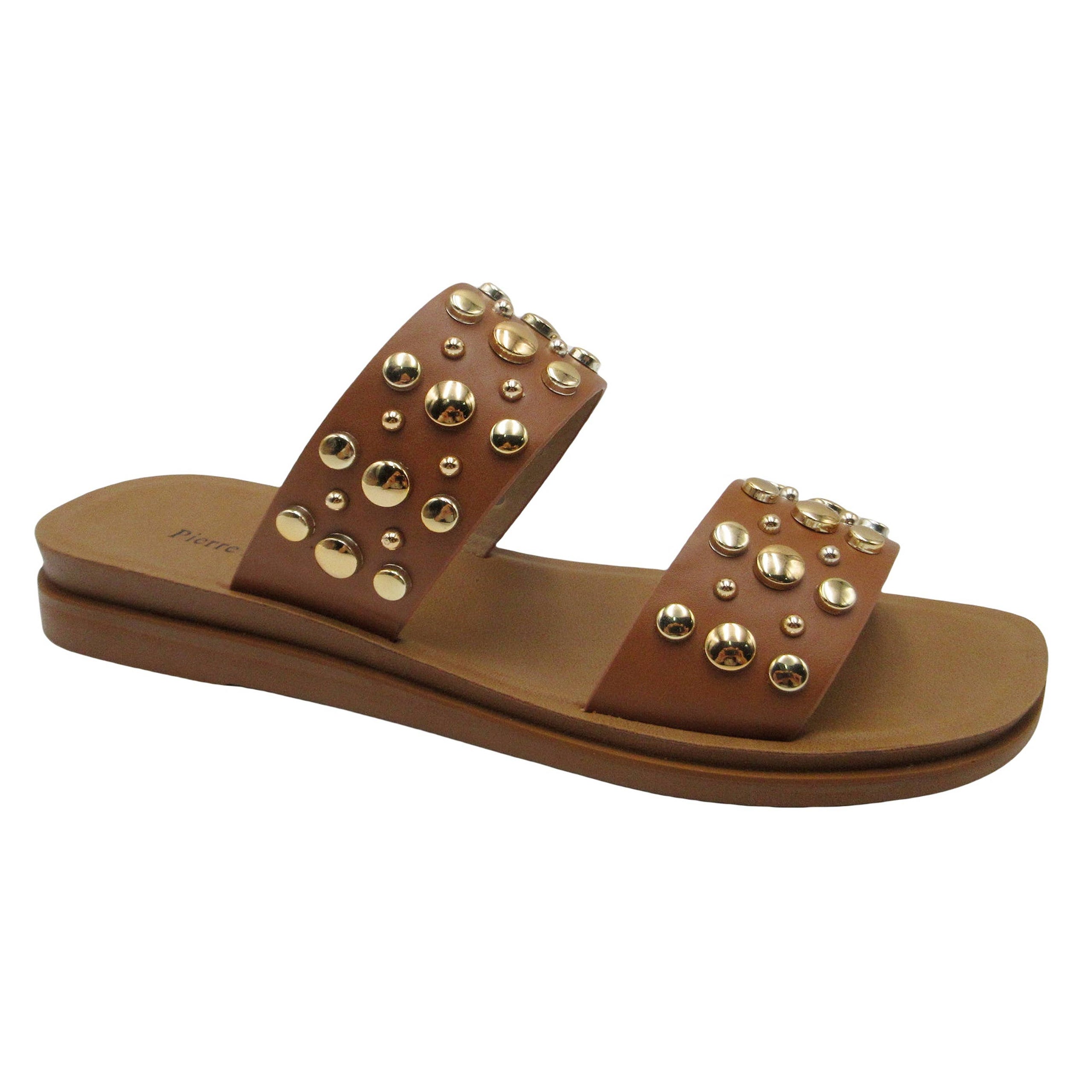 Gold Studded Brown Sandal