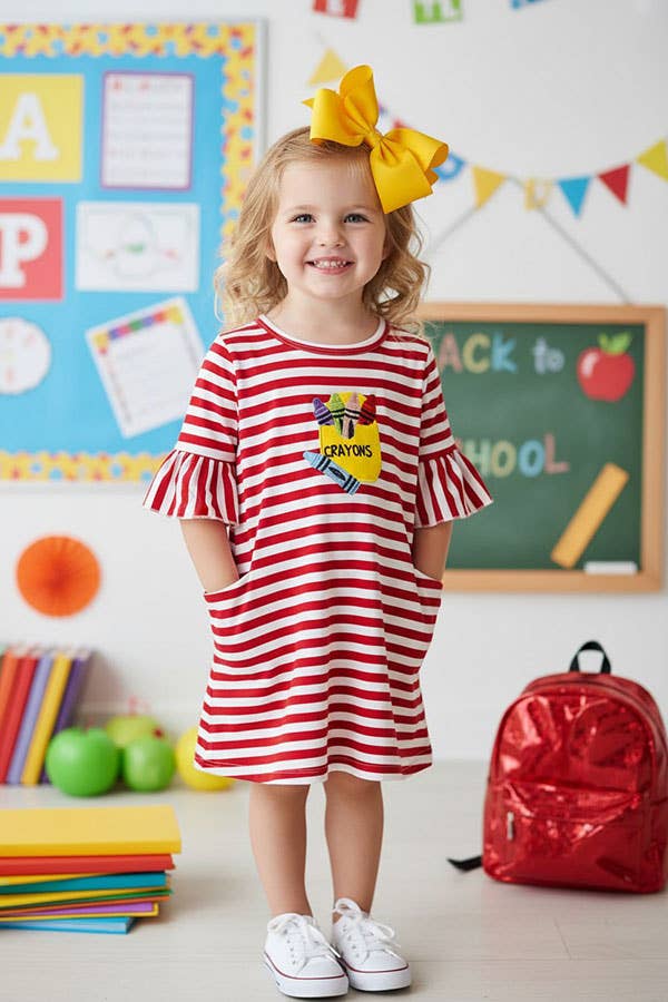 Back to school crayons dress