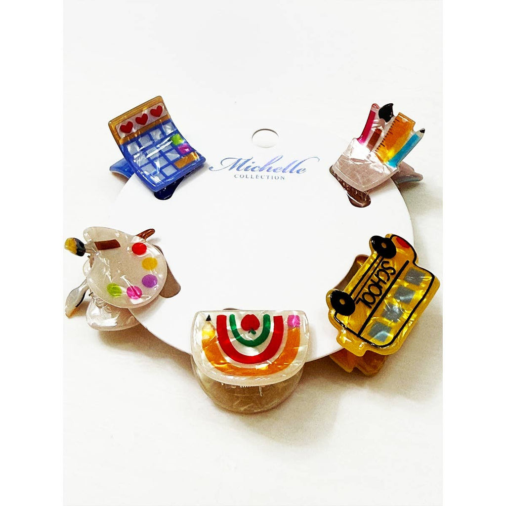 School Theme Mini Hair Claw Clip