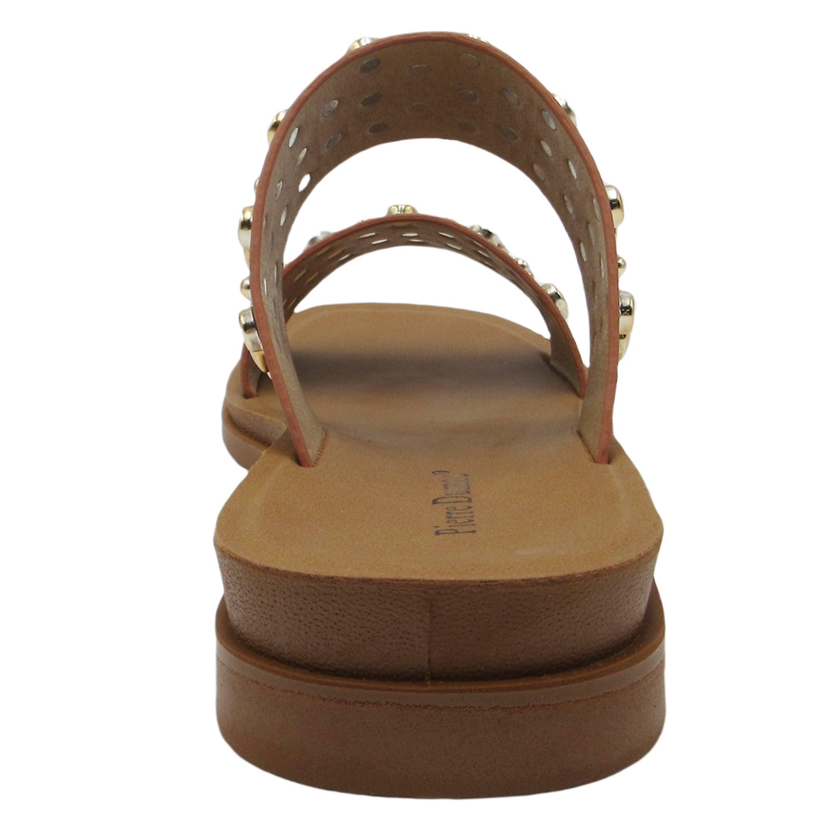 Gold Studded Brown Sandal