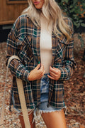 Brown Plaid Button Down Flannel Shirt