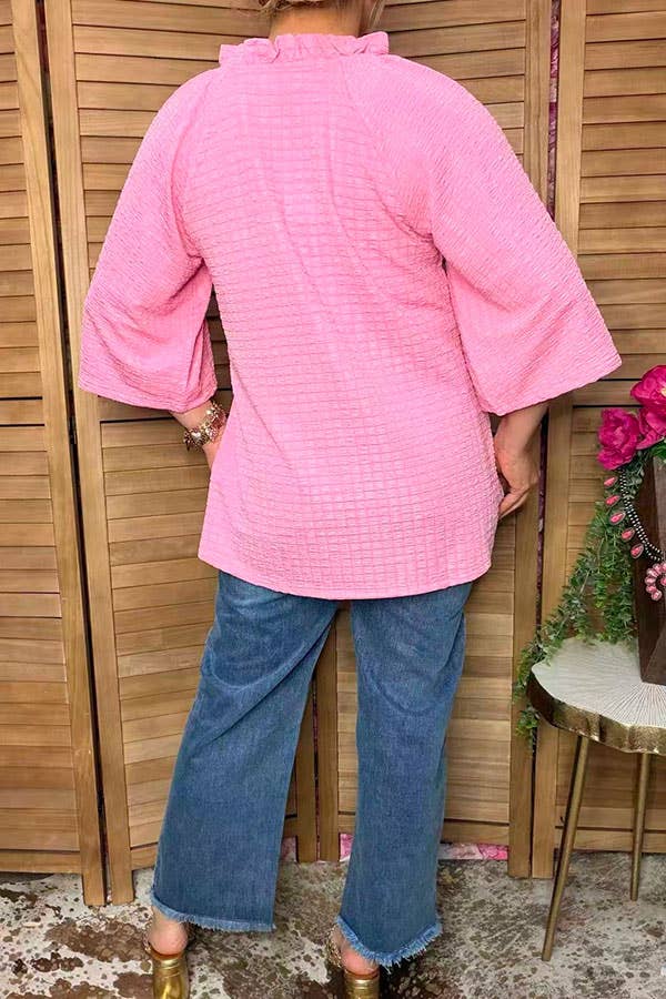 Chic bubble crinkle top