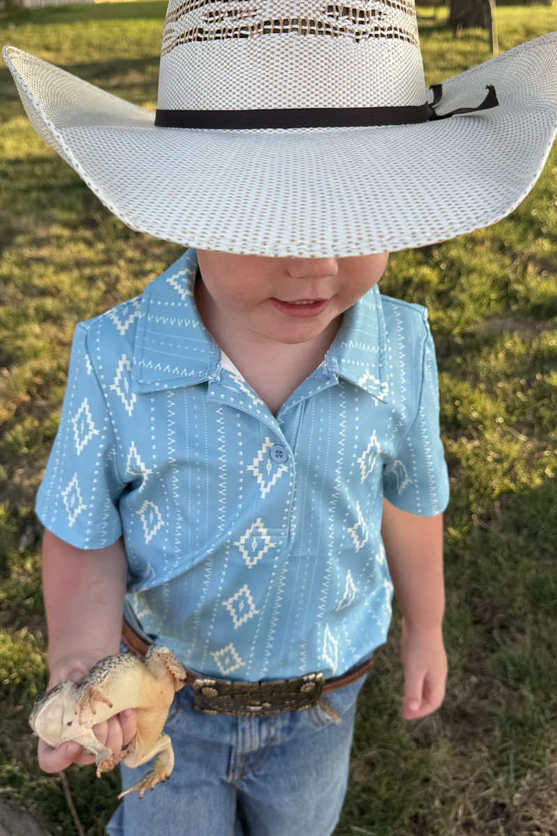 Dusty Blues Polo- Boys