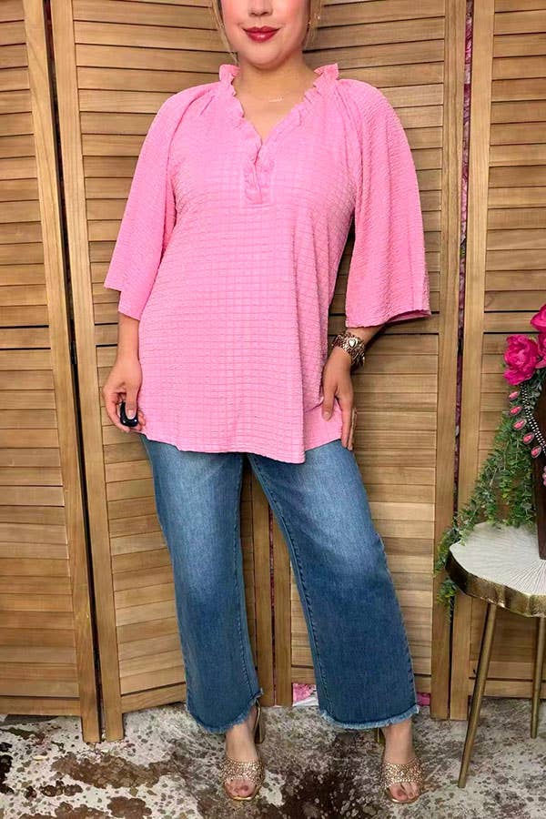 Chic bubble crinkle top