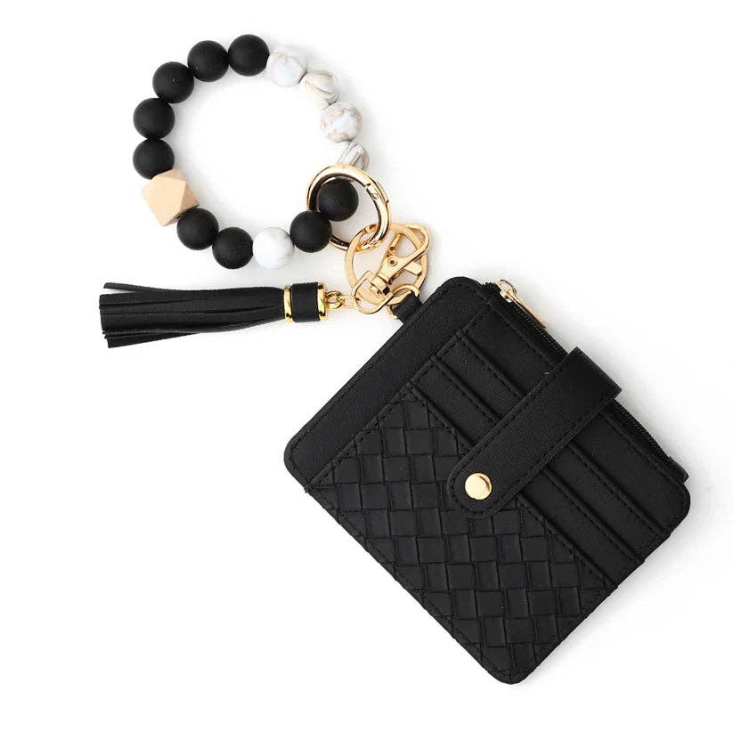 Quilted Nina Beaded Keychain Wallet