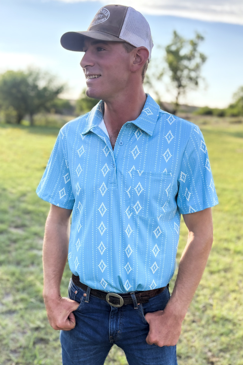 Dusty Blues Polo- Men’s