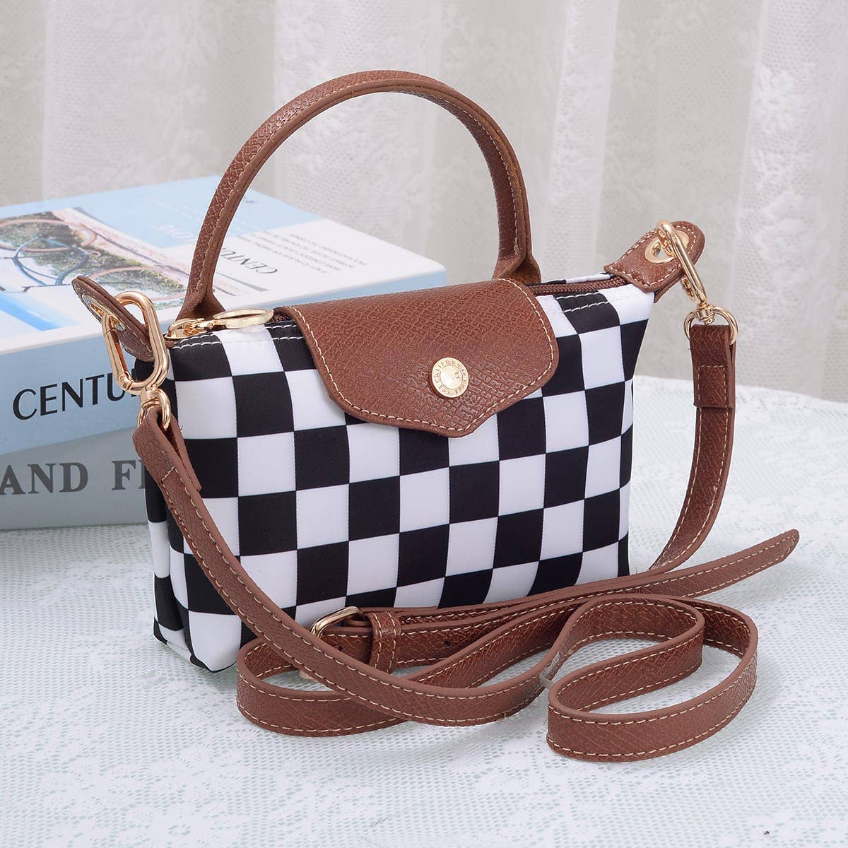 Claire Print Nylon Mini Crossbody Bag