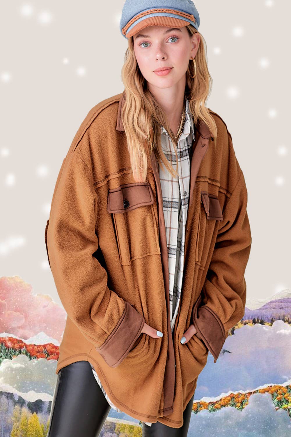 Soft Button Down Long Sleeve Fleece Jacket