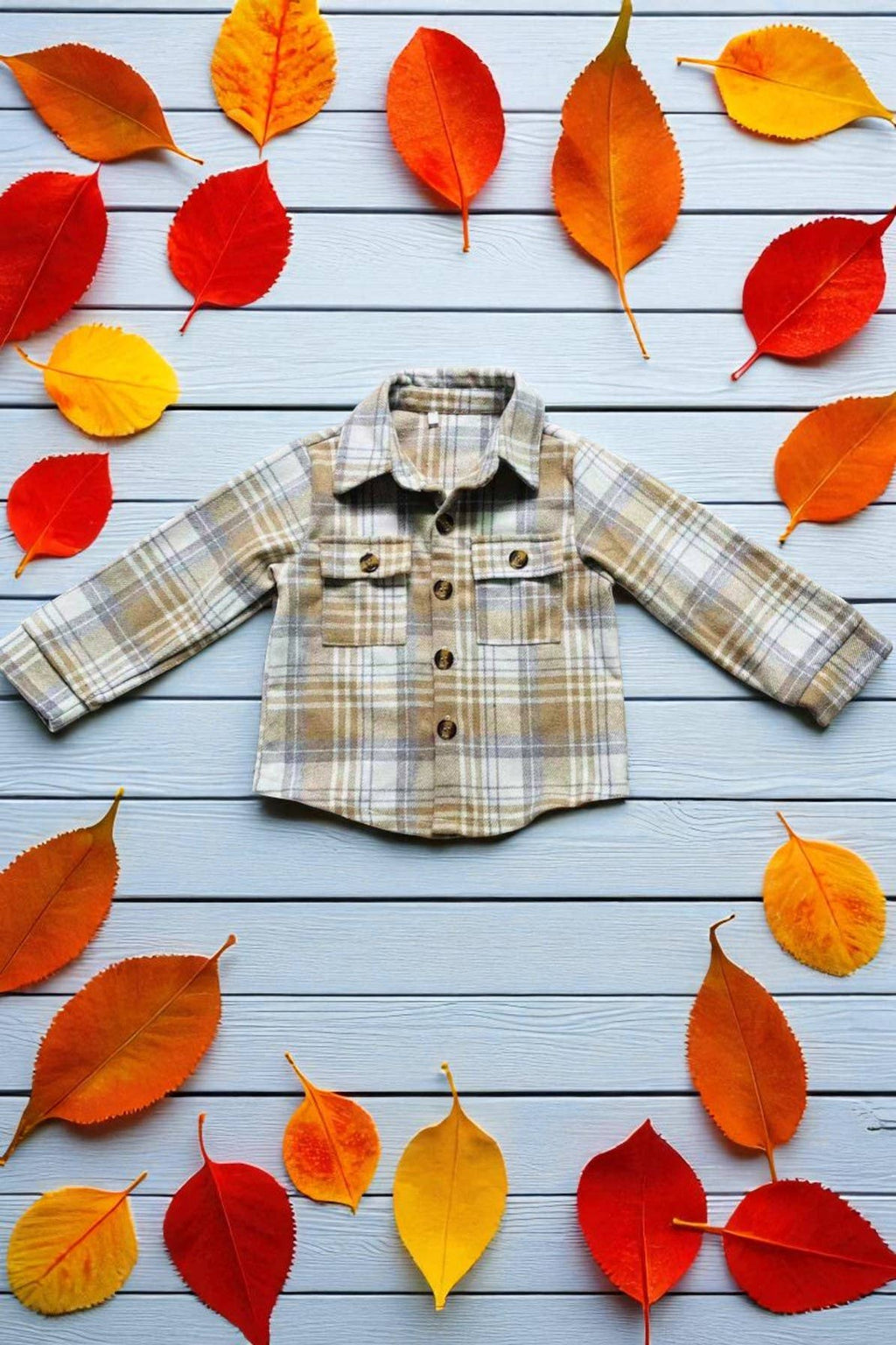 Brown plaid Flannel-kids