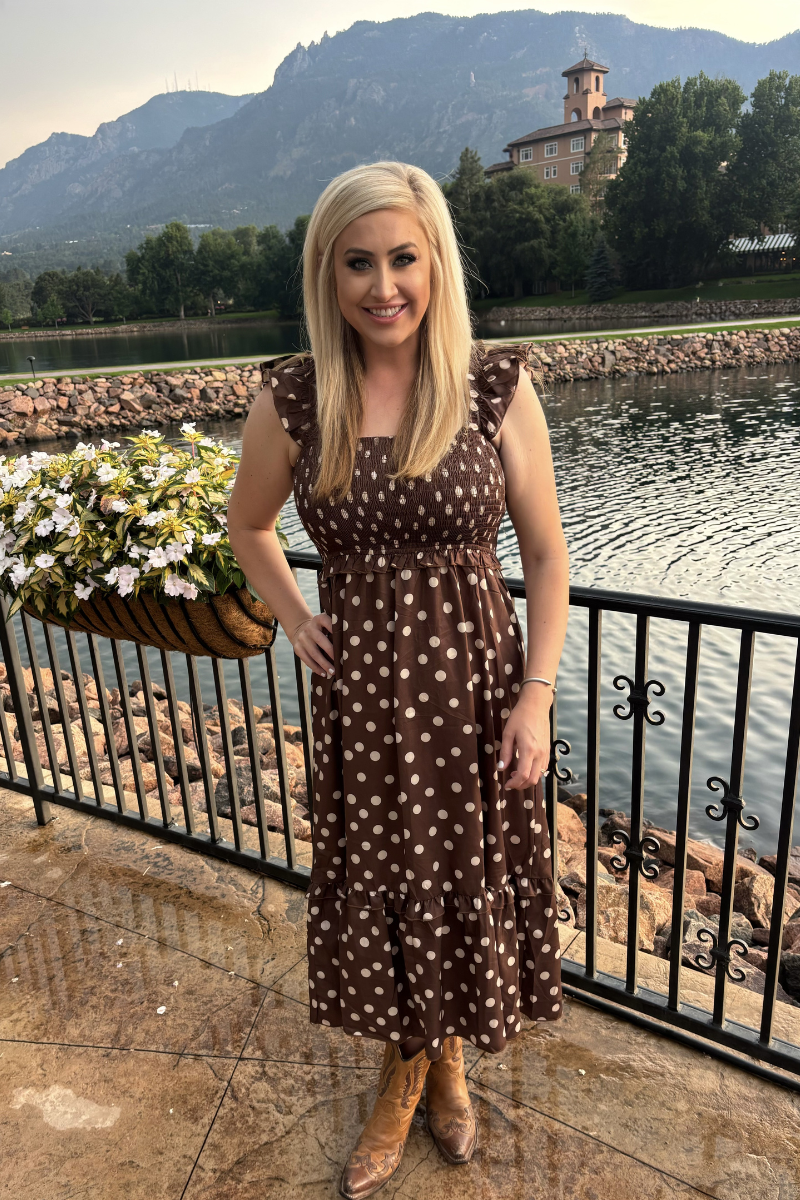 Mocha Dot Dress