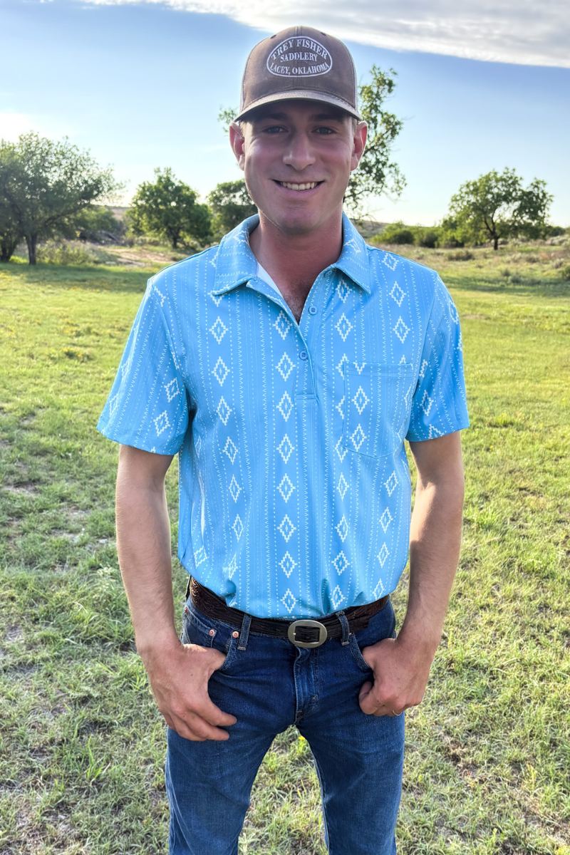 Dusty Blues Polo- Men’s